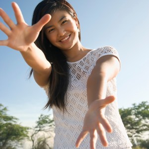 Smiling woman portrait.